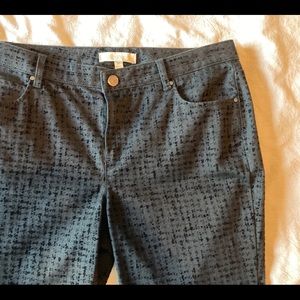 Black velvet brocaded pants/jeans